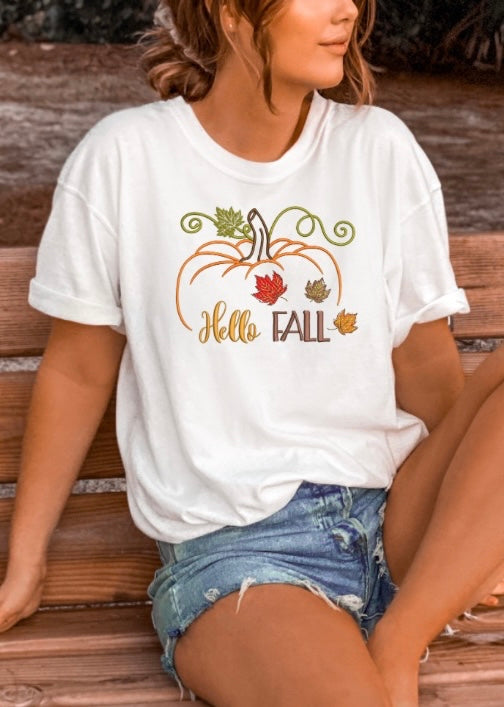 Emb - pumpkin hello fall