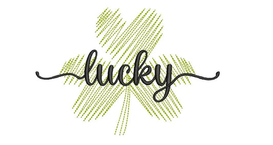 Emb - lucky sketch shamrock