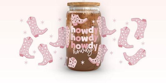 Frosted glass can howdy