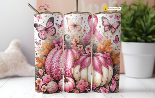 Pumpkin ribbons tumbler