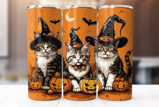 Halloween kitties tumbler