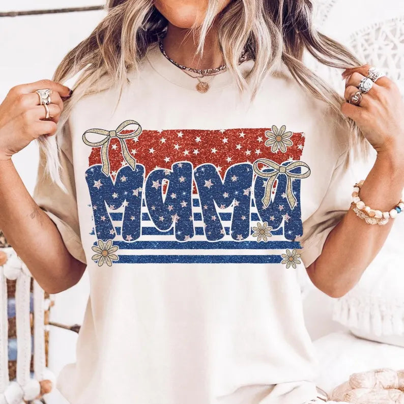RWB glitter mama