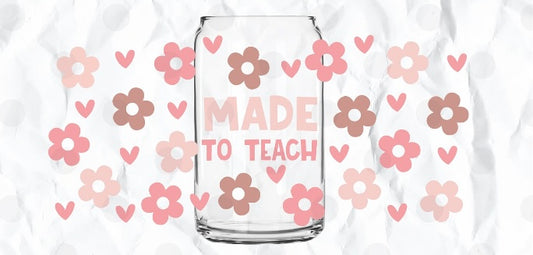 Frosted glass can floral made to teach