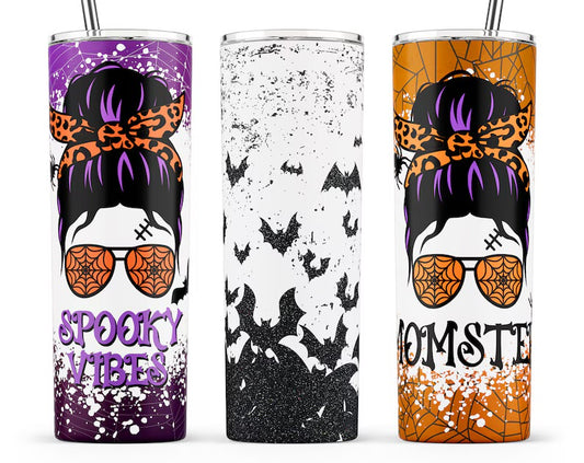 Spooky vibes bars or momster tumbler