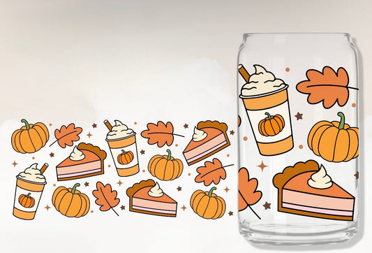 Frosted glass can everything pumpkin