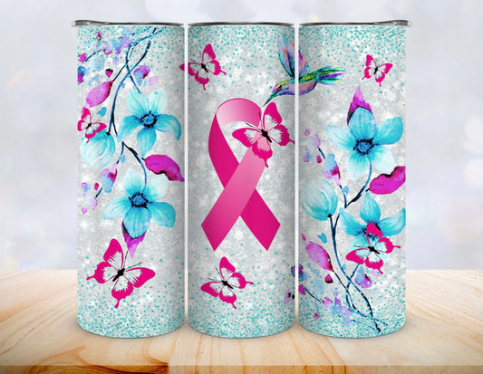 Butterfly ribbon tumbler