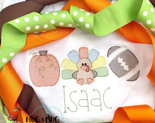 Emb - boy pumpkin turkey football