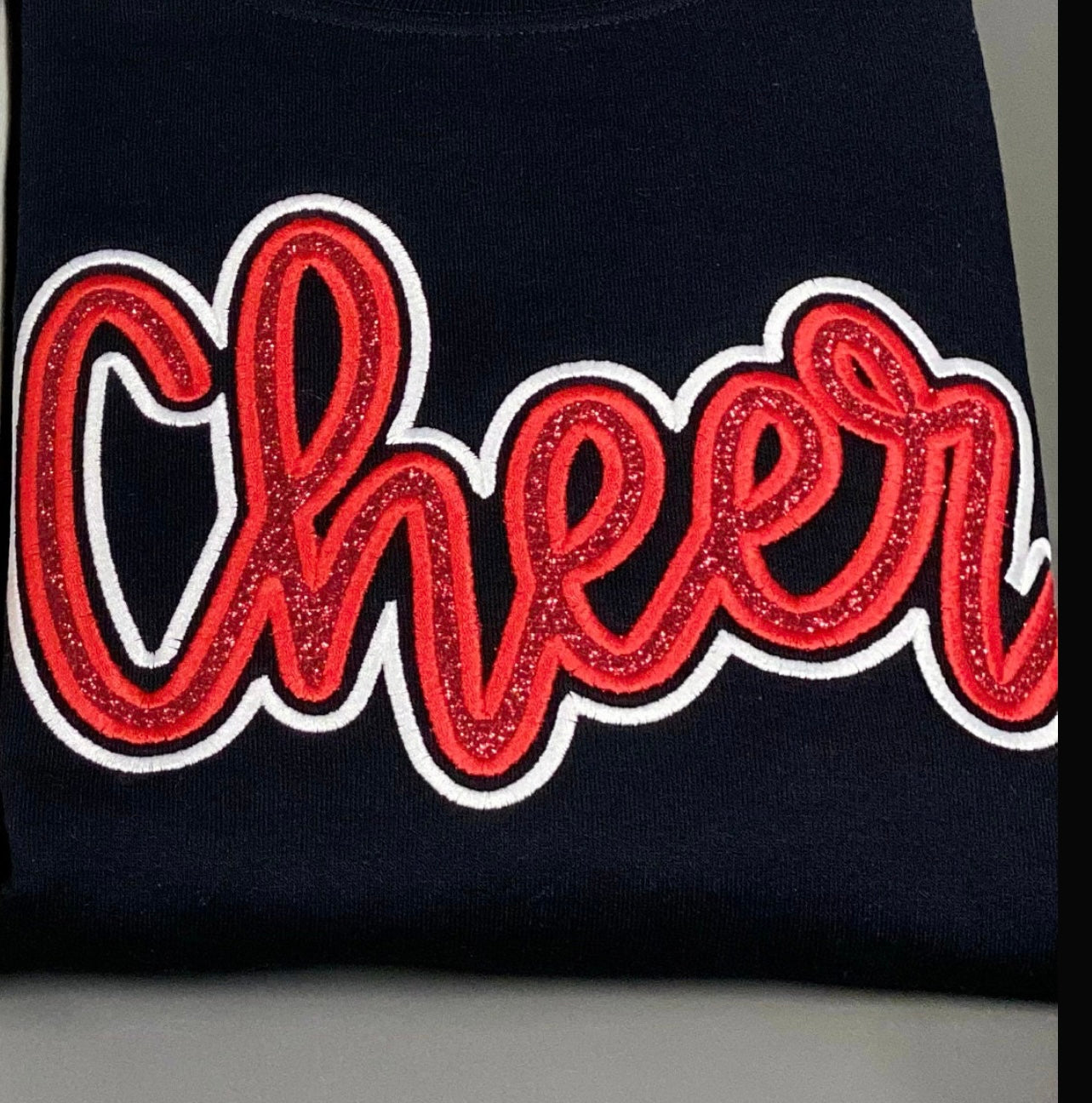 Emb - glitter double stack cheer