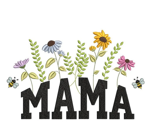 Emb - mama flowers coming out