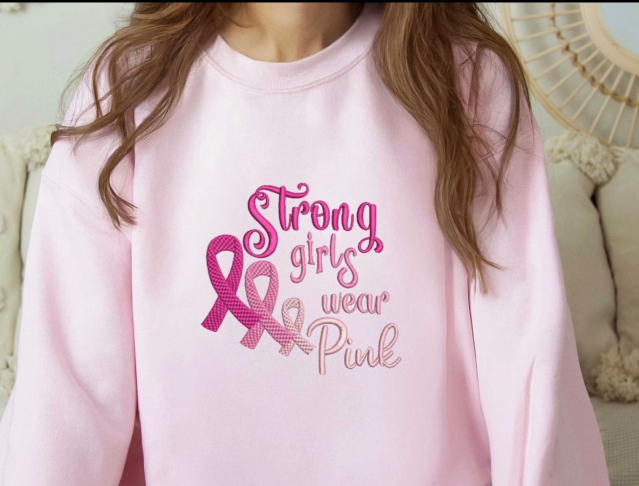 Emb - strong girls wear pink