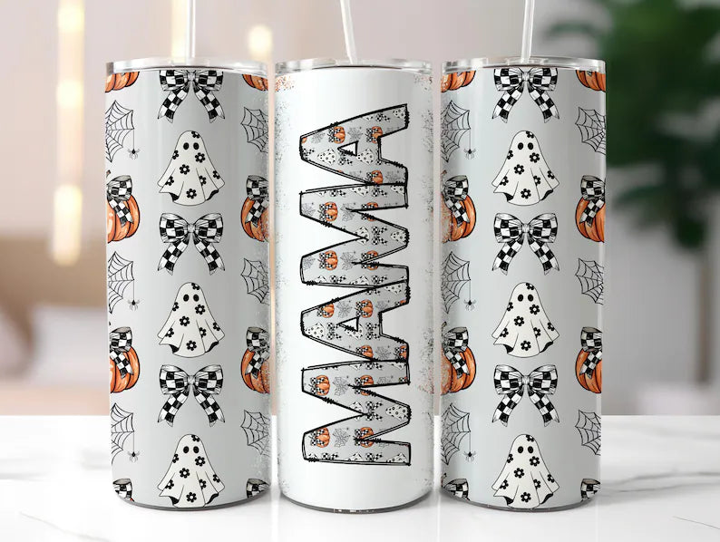 Ghost coquette mama tumbler