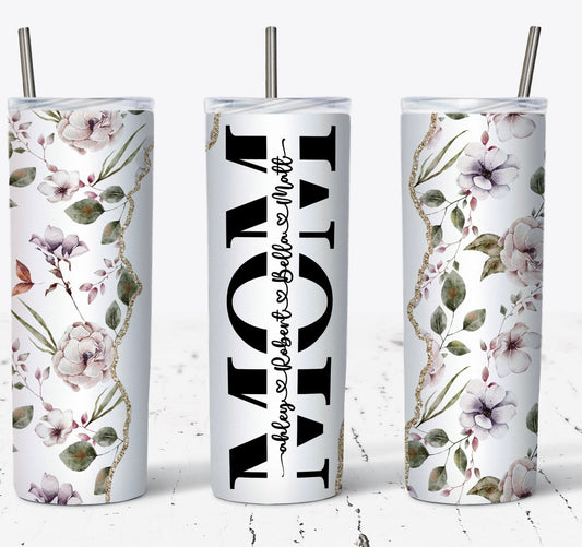Floral mom tumbler