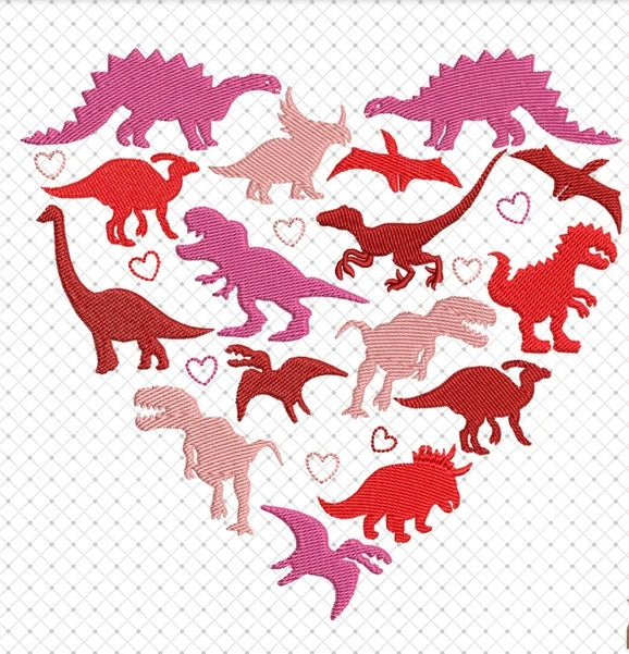 Emb - boy or girl Dino color heart