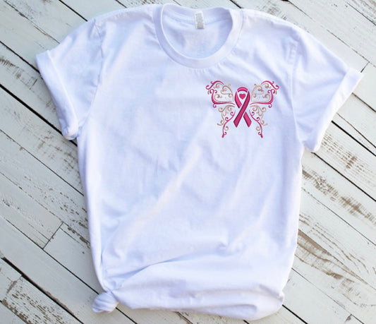 Emb - pocket butterfly ribbon