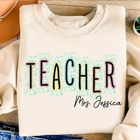 Floral neon teacher