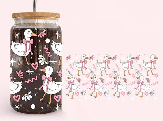 Frosted glass can girly goose