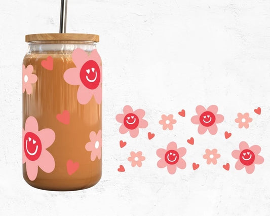 Frosted glass can flower love