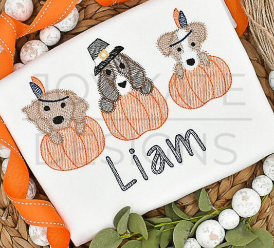 Emb - thanksgiving dog trio