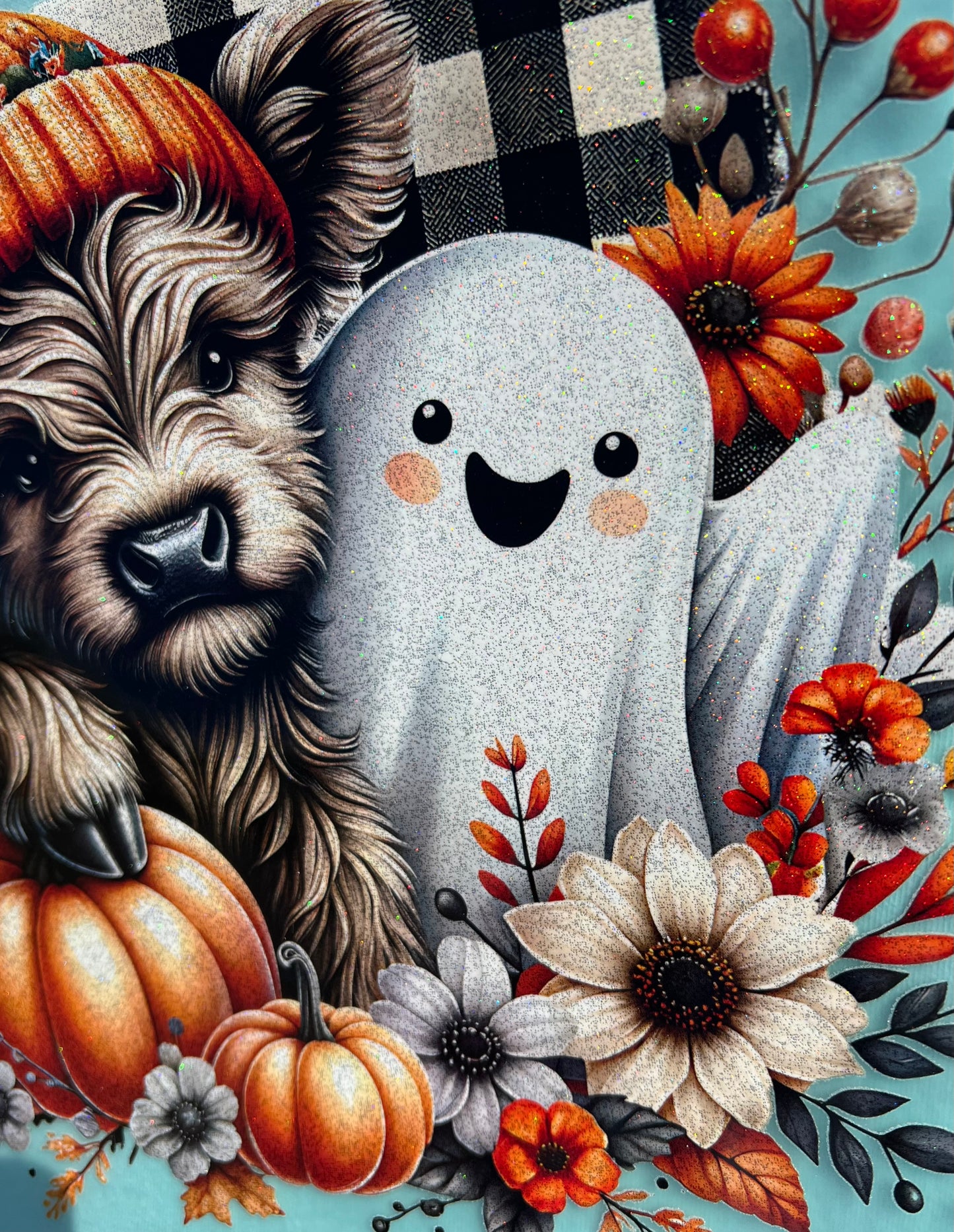 Glitter fall cow & ghost