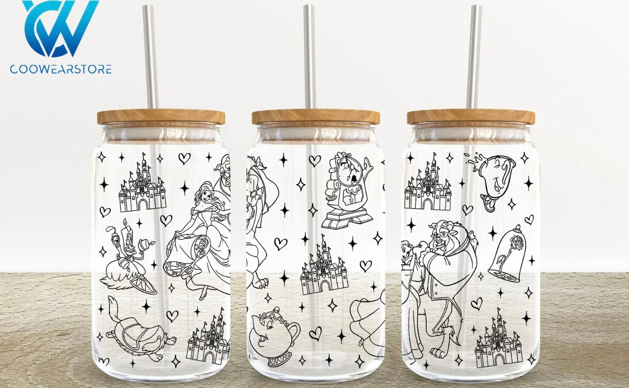 Frosted glass can beauty outline