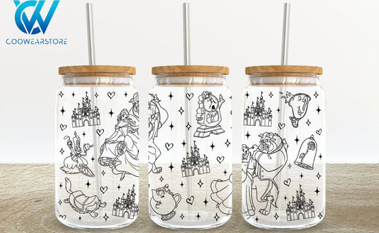 Frosted glass can beauty outline