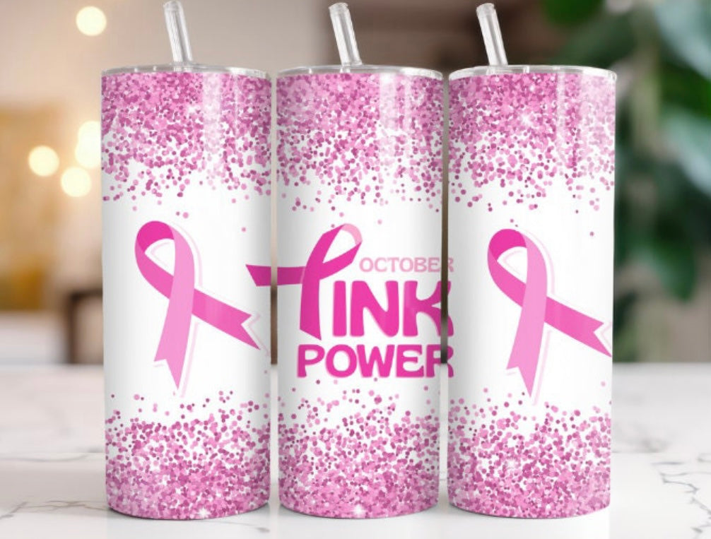 October Pink Power Tumbler