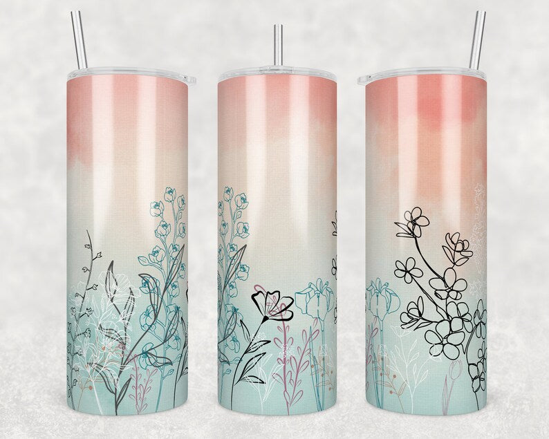 Ombré flower tumbler