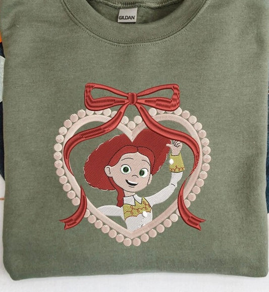 Emb - girl heart bow