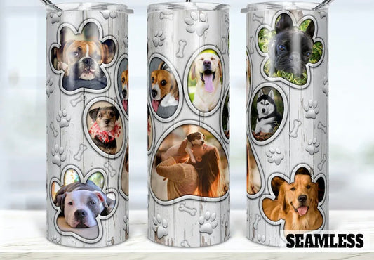 Photo paw print tumbler