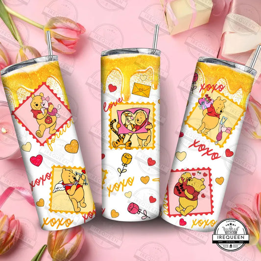 Drip honey bear valentines tumbler