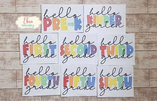 Emb - hello rainbow letter grade