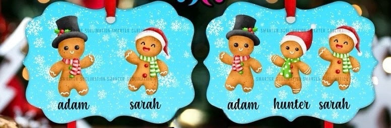 Gingerbread family Christmas ornament