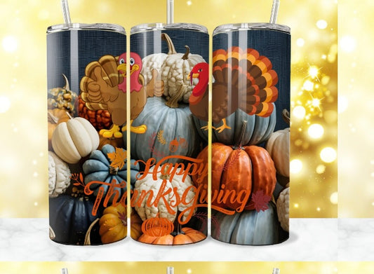 Turkey happy thanksgiving tumbler