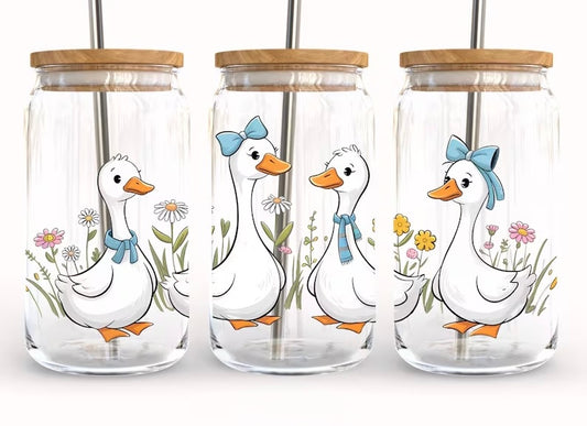 Frosted glass can coquette goose