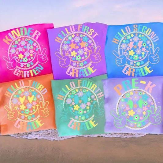 Floral choose grade smiley face