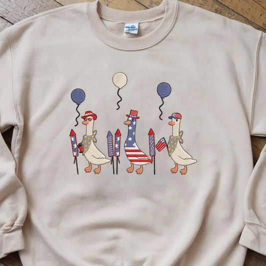 Emb - patriotic geese