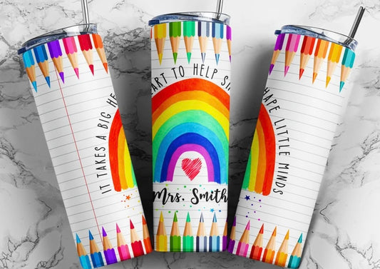 Big heart rainbow tumbler