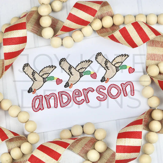 Emb - mallards carrying hearts