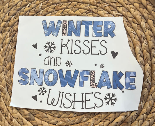 Youth winter kisses and snowflake wishes