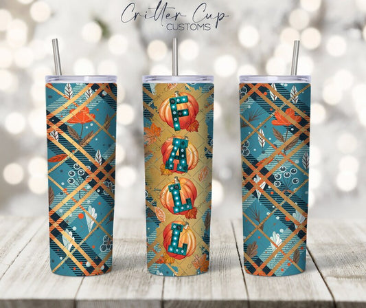 Fall plaid tumbler