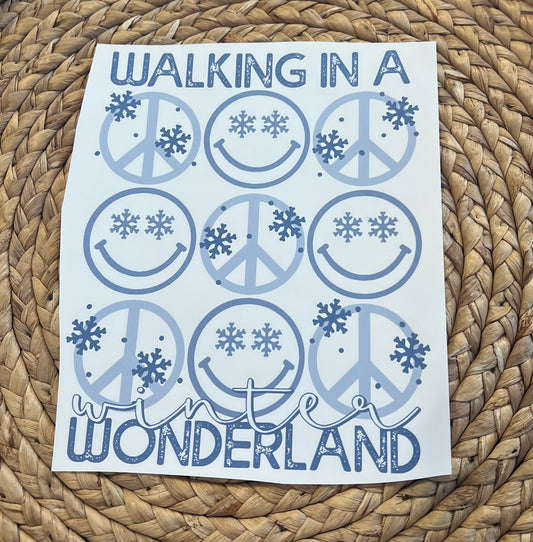 Youth walking in a winter wonderland