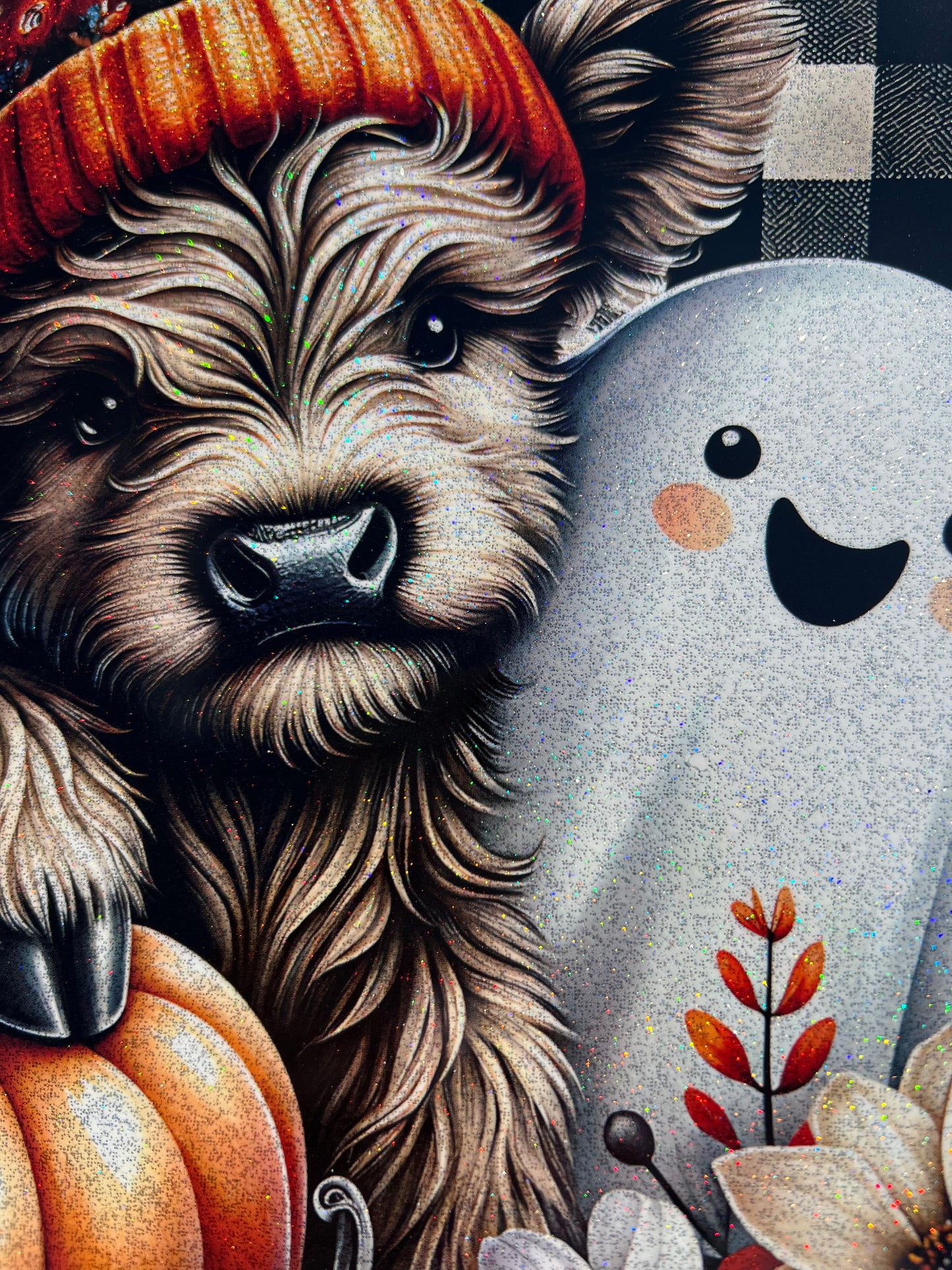 Glitter fall cow & ghost