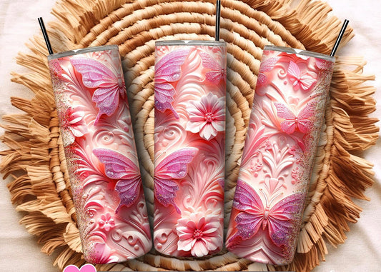 3D butterfly tumbler
