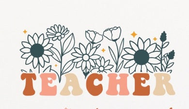 Frosted glass can flowers teacher