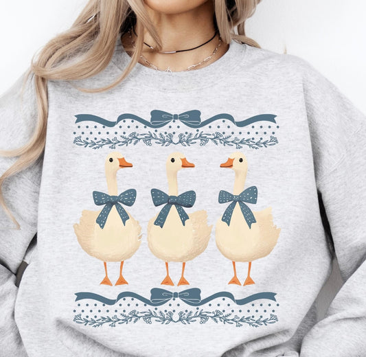 Blue ribbon geese