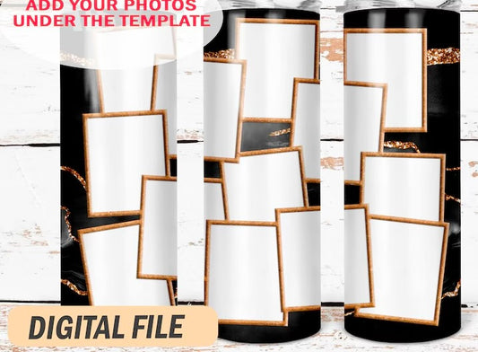 Black & gold glitter tumbler