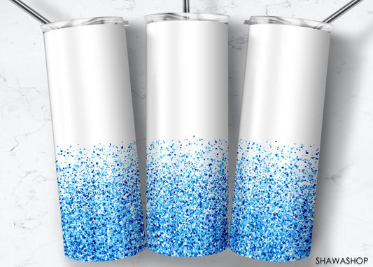 Blue glitter tumbler
