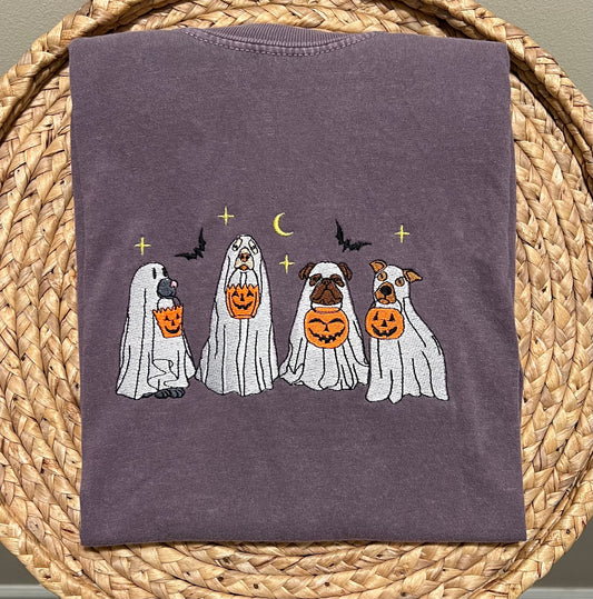 Emb - halloween ghost dogs