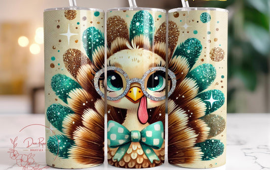 Glitter turkey tumbler