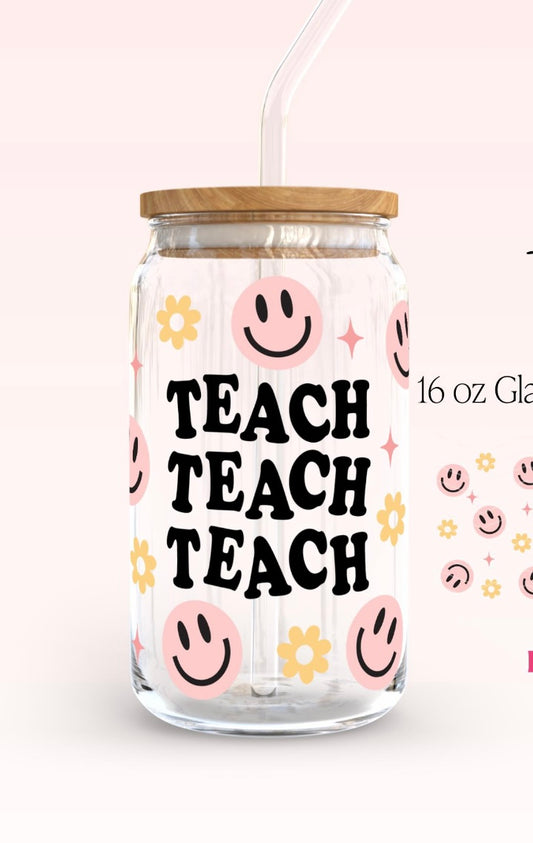 Frosted glass can smiley teach